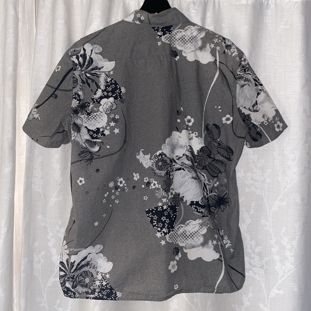Rag And Bone Made In‎ USA 100% Cotton 1/2 Button Floral Hawaiian Camp Shirt XL - Picture 2 of 14